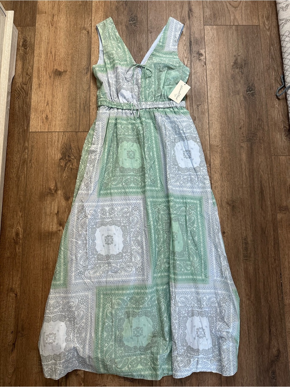 NWT! Universal Thread Women’s Dress, Maxi, Cotton, Patchwork, Paisley, L - Picture 8 of 15